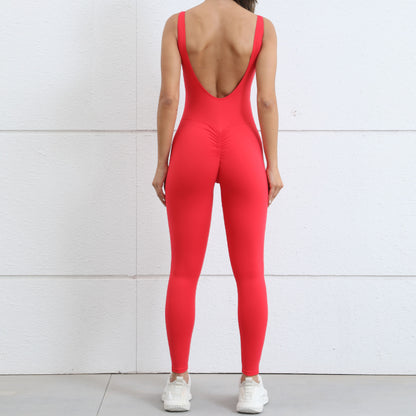 Hollow Back Peach Buttocks Bodycon Yoga Jumpsuit for Women Quick Dry High Performance Fitness Wear for Comfort and Flexibility