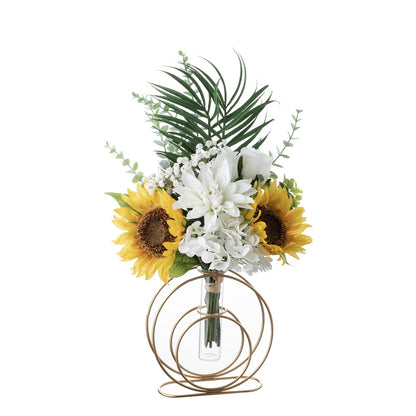 Stunning Sunflower Hand-tied Bouquet - Realistic Faux Flowers for Wedding Decor, INS Style Greenery CF8001