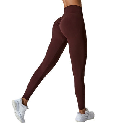 Seamless Peach Lift Yoga Pants for Women V Curve Shaping Tight Leggings for Outdoor Sports and Fitness