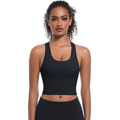 Crossback Racerback Yoga Sports Bra with Moulded Cups Quick Dry Workout Top for Women for Running Gym and Fitness Enthusiasts