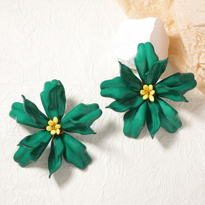 Bohemian-Inspired Statement Floral Earrings - Bold, Colorful, and Versatile Vacation Accessories for Women
