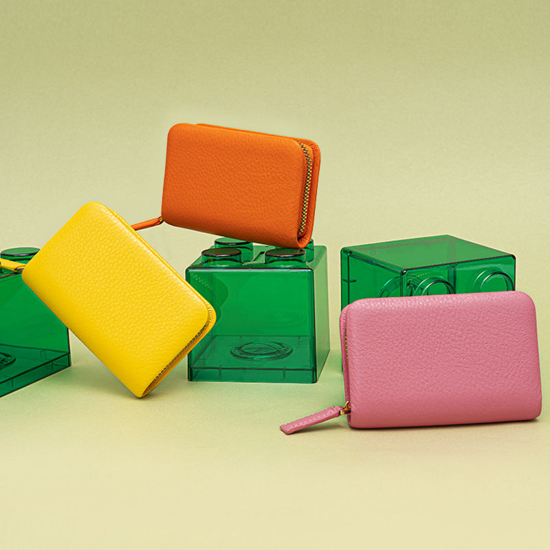 Women's Genuine Leather Wallet Top Grain Cowhide Multi Card Holder Elegant Compact Clutch for Everyday Use