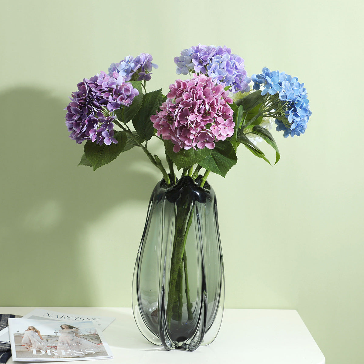 Touch Moisture-Feel Hydrangea: Stylish Faux Flower Home Decor for Living Room - Realistic & Long-Lasting Decorative Accent