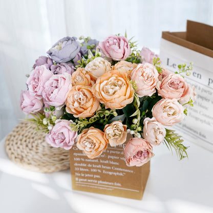 Stunning Faux Rose Wall Decor - Realistic Rose Bouquet for Home Decoration and Wedding Celebrations - Perfect Wedding Handheld Flowers, Model MW55506