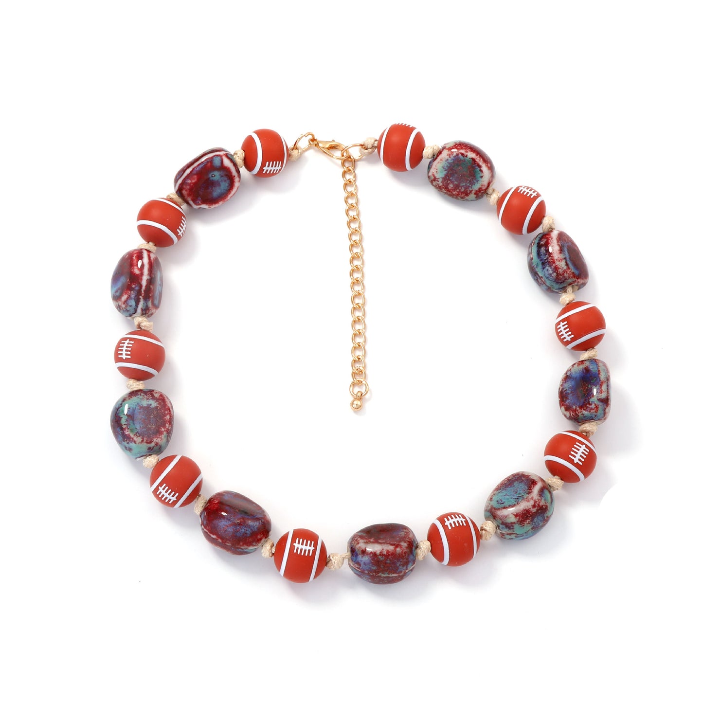 Unique and Stylish Irregular Geometric Ceramic Bead Necklace for Women – Perfectly Versatile for Any Outfit!