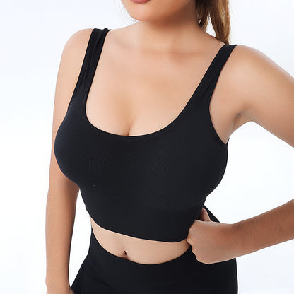 Seamless Ribbed Anti Shock Yoga Tank Top with Built in Bra Sports Bra for Women Ideal for Fitness and Active Wear