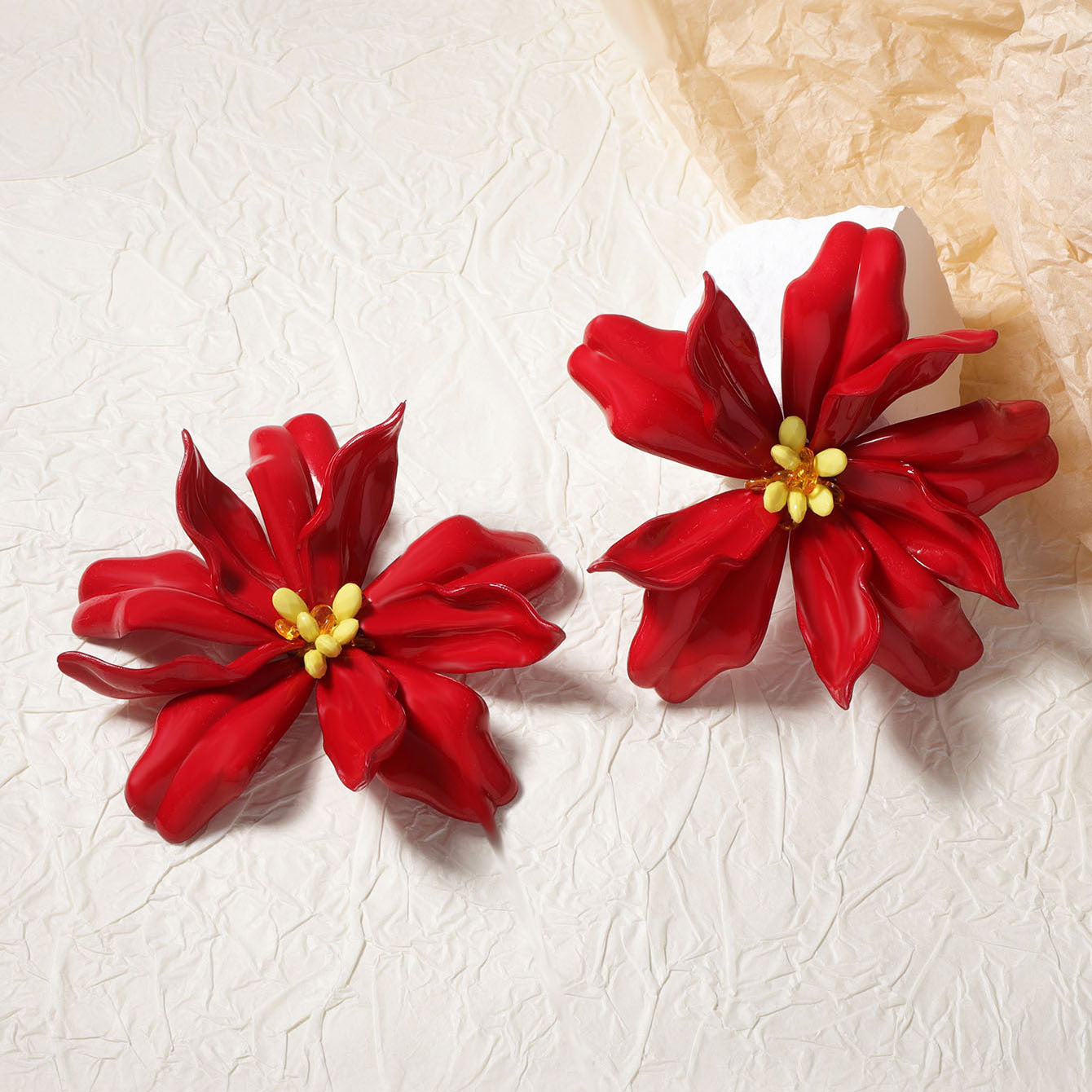 Bohemian-Inspired Statement Floral Earrings - Bold, Colorful, and Versatile Vacation Accessories for Women