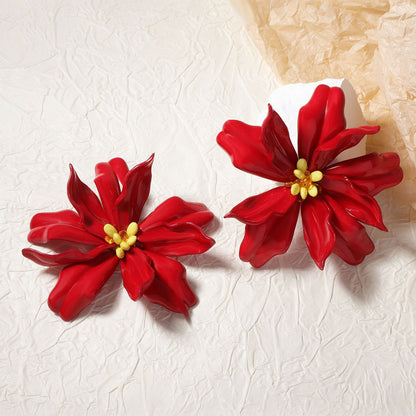 Bohemian-Inspired Statement Floral Earrings - Bold, Colorful, and Versatile Vacation Accessories for Women