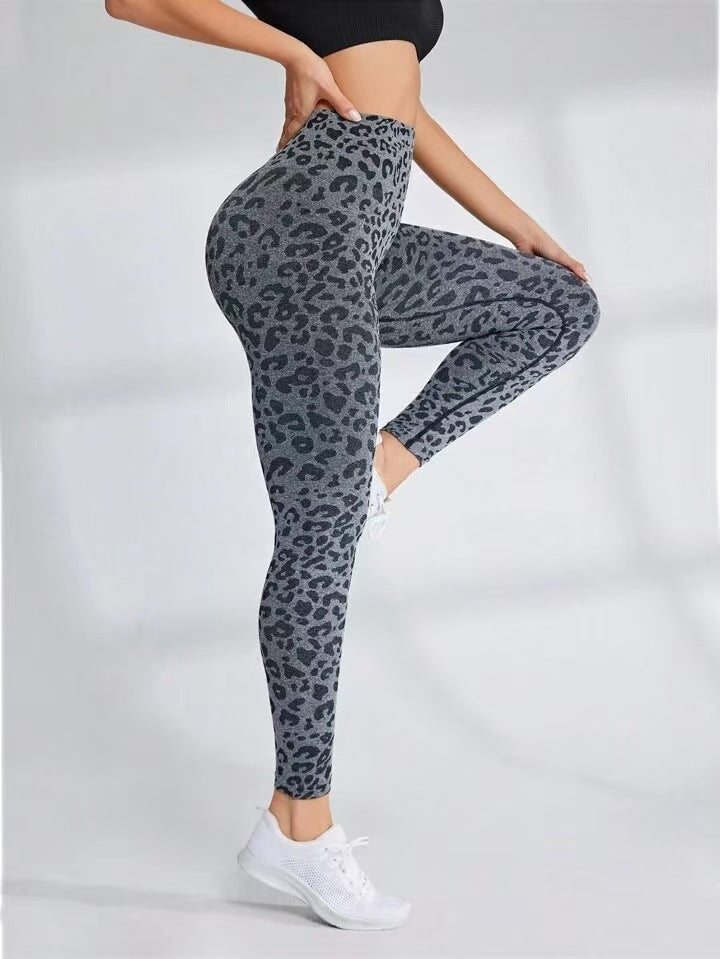 High Waisted Leopard Print Leggings for Women Butt Lift Quick Dry Yoga Pants for Outdoor Sports Running and High Intensity Workouts