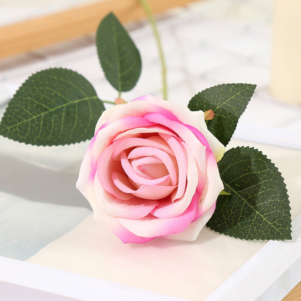 Realistic Velvet Rose Artificial Flower - Single Pearl Rose for Valentine's Day, Weddings, and Home Decor - Elegant Faux Floral Arrangement for Lasting Beauty