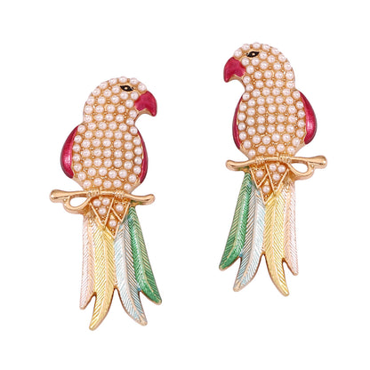 Elegant Pearl Parrot Earrings for Women – Versatile Luxury Accessories to Enhance Any Outfit