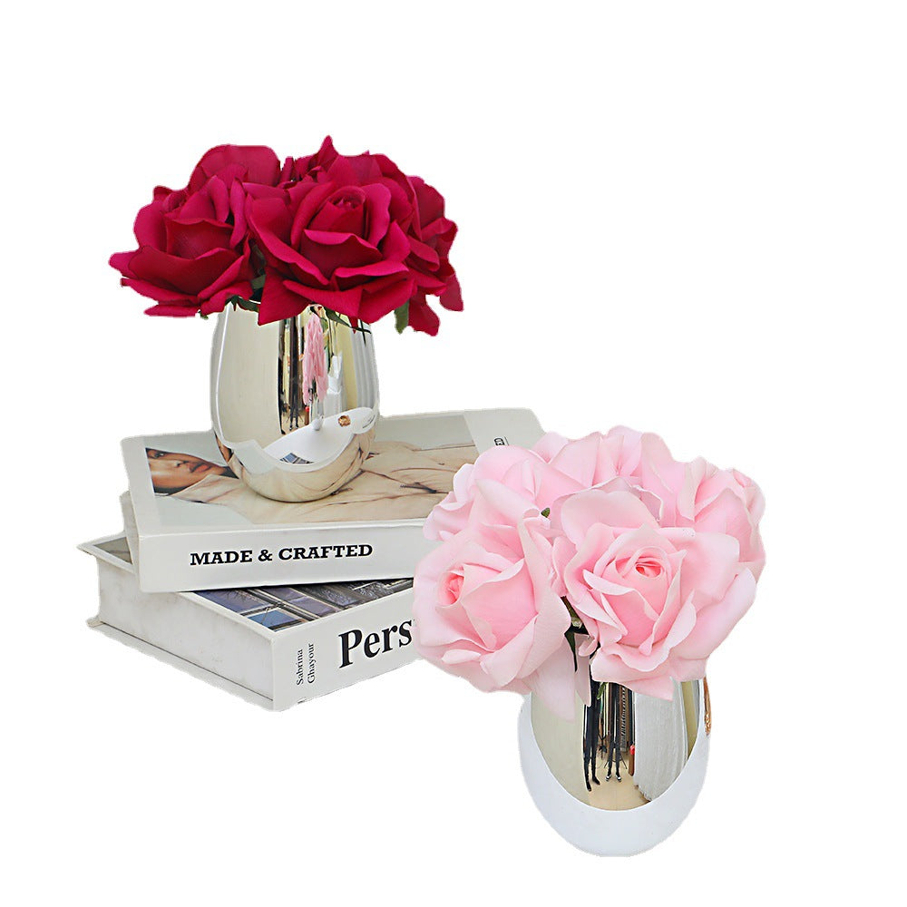 Luxurious Faux Rose Flower Home Décor - Elegant Tabletop Floral Arrangement & Stunning Photography Prop for Every Occasion