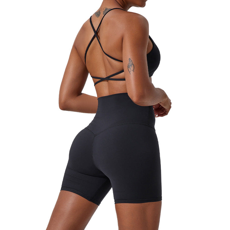 High Waisted Yoga Set Butt Lifting Shorts Sports Bra and Comfortable Yoga Pants for Fitness and Flexibility