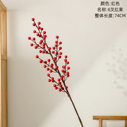 Winterberry Prosperity Fruit - INS Style Realistic Faux Flowers for Home Decoration and Wedding Celebrations - MW65508