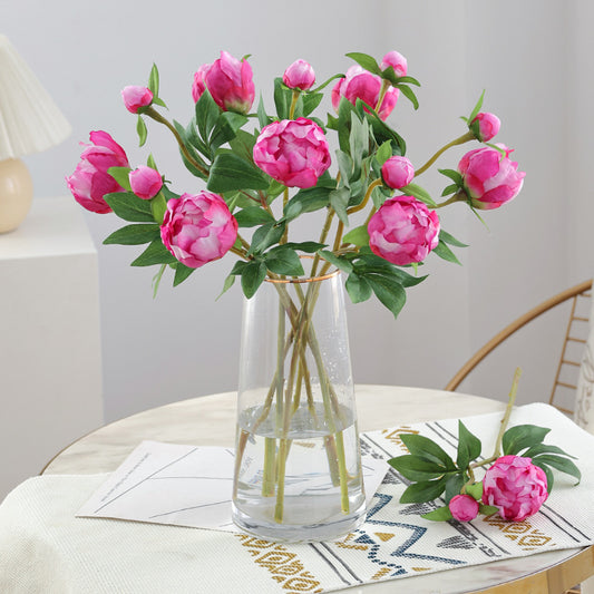 Elegant European-Style Miniature Peony Flowers - Realistic Silk Floral Arrangements for Weddings and Home Décor | Stunning Faux Peonies for Beautiful Decor