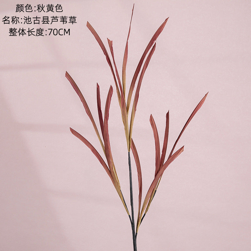 Artificial Floral Decorative Bouquet - Stunning Faux Reed Grass & Elegant Rose Wedding Handheld Floral Arrangement for Home Decor - INSMW61203