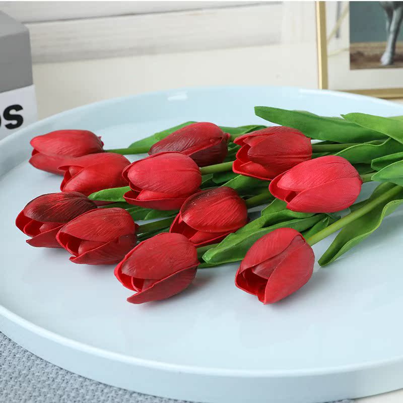 Realistic Mini PU Tulip | Artificial Faux Flowers for Home Decor and Wedding Celebrations - Long-lasting and Maintenance-free