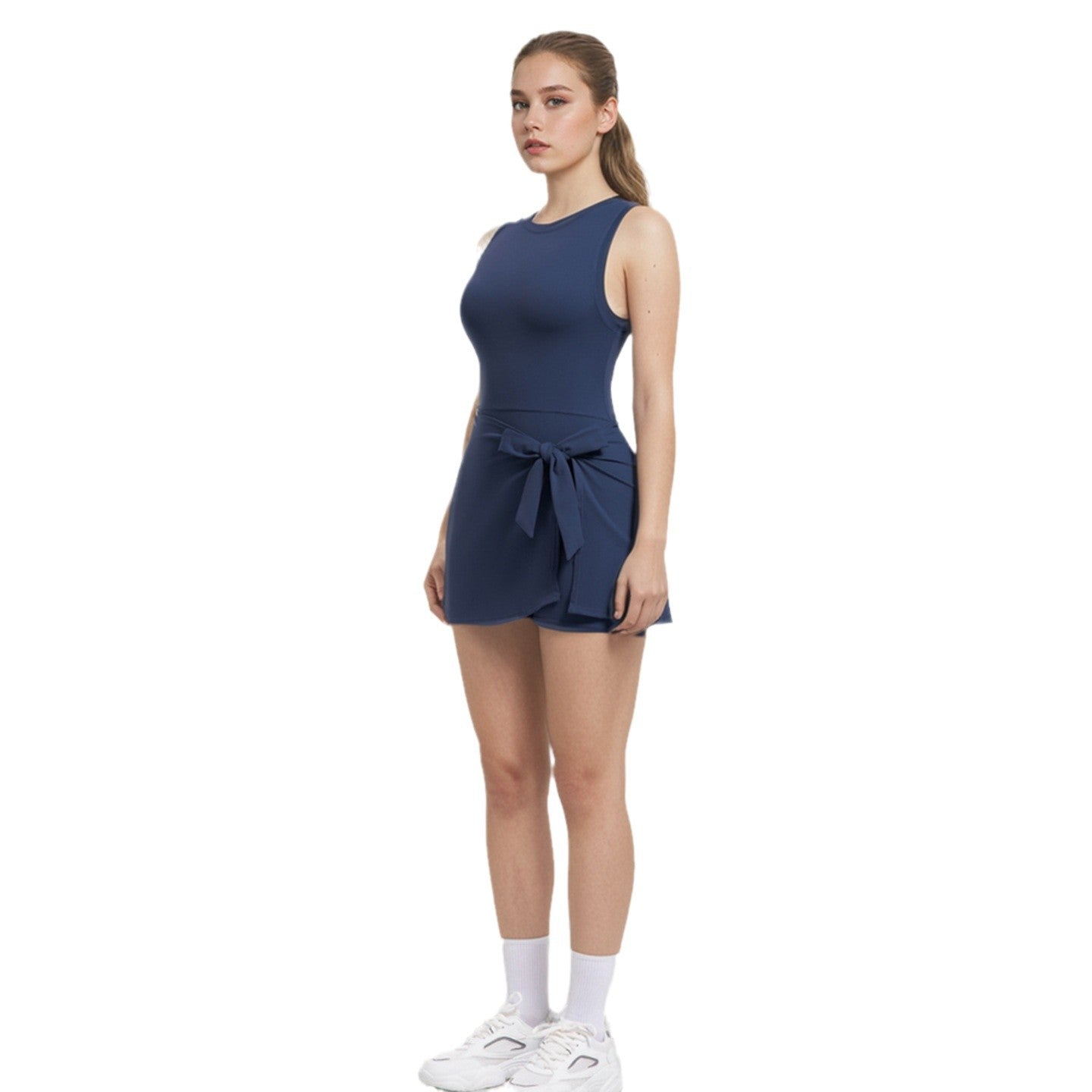 Seamless Quick Dry Skirted Yoga Bodysuit High Waisted Leggings with Built in Shorts for Comfort and Support in Sports and Fitness Activities