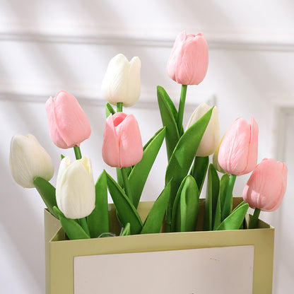 Realistic Artificial Tulip Bouquet for Living Room and Bedroom Decor - Perfect for Floral Arrangements, Dining Table Centerpieces, and Photography Props