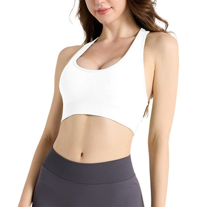 Seamless Running and Yoga Sports Bra with Racerback Design for Comfort and Flexibility During Workouts