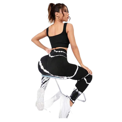 High Waisted Tie Dye Seamless Yoga Pants for Women Butt Lifting Fitness Leggings Striped Long Workout Trousers for Running and Gym Sessions