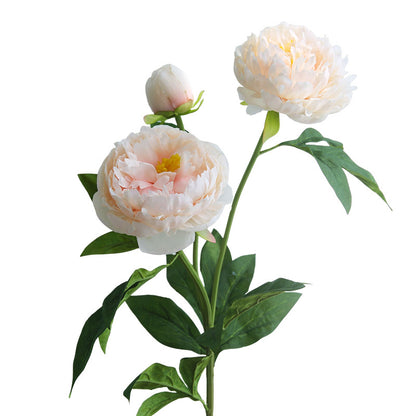 Elegant Faux Peony Flowers for Nordic Style Living Room & Dining Table Decor - Luxurious Three-Headed Blooming Peony Arrangement for a Chic Aesthetic