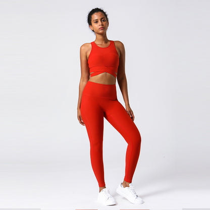 High Waisted Ribbed Yoga Set for Women Butt Lifting Fitness Outfit with stretchy breathable fabric for comfort and style