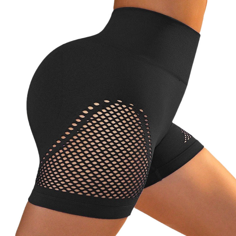 High Waisted Women's Breathable Seamless Mesh Yoga Shorts Quick Dry Butt Lifting Workout Shorts for Enhanced Performance