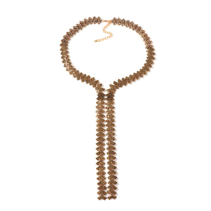 Exquisite Lightweight Luxury Heart-Shaped Rhinestone Pendant Necklace - Perfect Alloy Geometric Design for Elegant Evening Wear