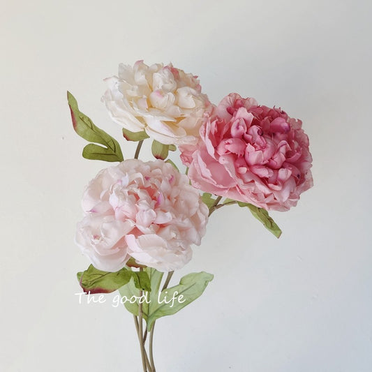 Stunning American-Style Faux Peony Bouquet in Soft Pink and White – Perfect for Living Room Decor, Photography Props, and Creative Space Design