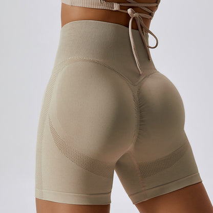 Seamless High Waisted Yoga Shorts for Women Peach Lifting Figure Flattering and for Running and Workouts Style 6415