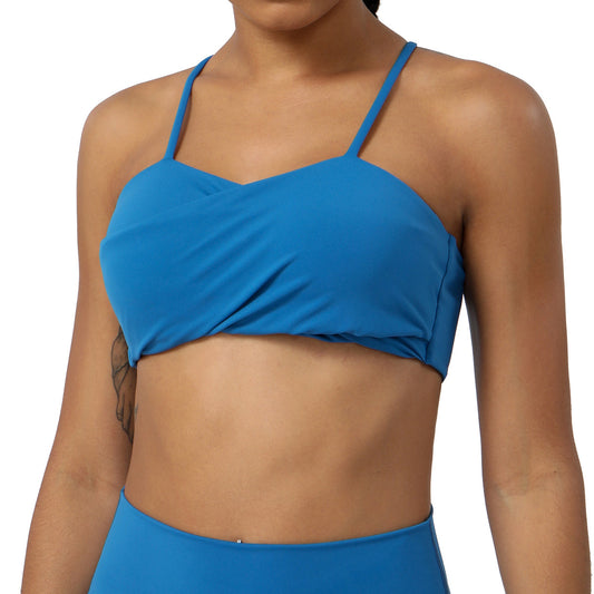 Sleek Strappy Back Sports Bra for Women Quick Dry Running and Workout Bra with Comfort and Support for Yoga and Fitness