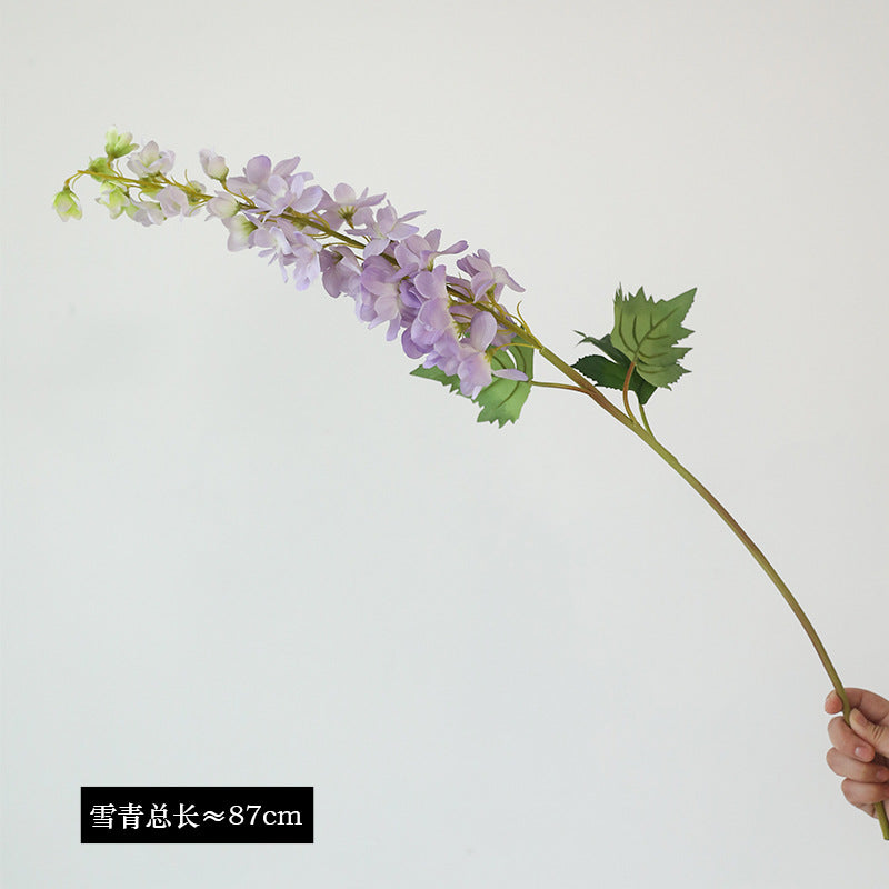 Stunning Nordic-Inspired Home Décor Wedding Photography Props: Realistic Faux Flowers Including Delicate Delphinium, Charming Violet, and Elegant Hyacinth