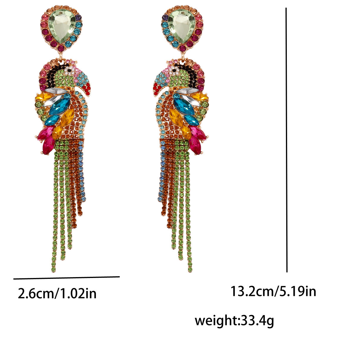 Charming Bird-Inspired Earrings with Dazzling Rhinestones – Cute, Lightweight Luxury Jewelry for Effortless Style