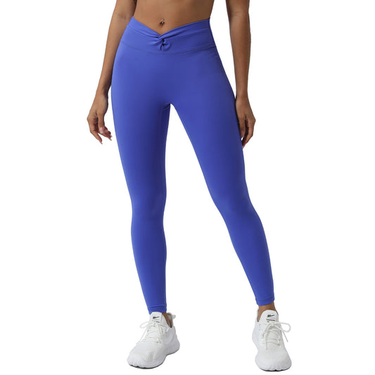 Twisted V Shaped Yoga Pants for Peach Shape High Waisted Tummy Control 3 4 Length Tight Fit Leggings for Outdoor Running Fitness Workouts