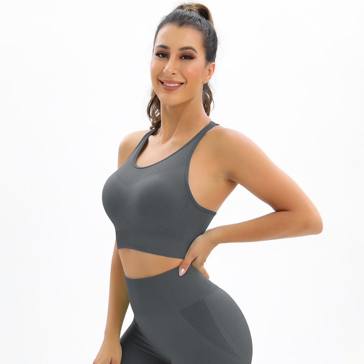 Seamless Breathable Yoga Tank Top Sports Bra High Support Moisture Wicking Open Back for Running and Workouts Available in Plus Sizes