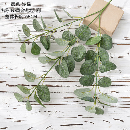 Elegant INS Scandinavian Eucalyptus Faux Money Plant for Home Décor - Perfect for Weddings and Special Events - Lush Greenery Wall Decoration – MW34551