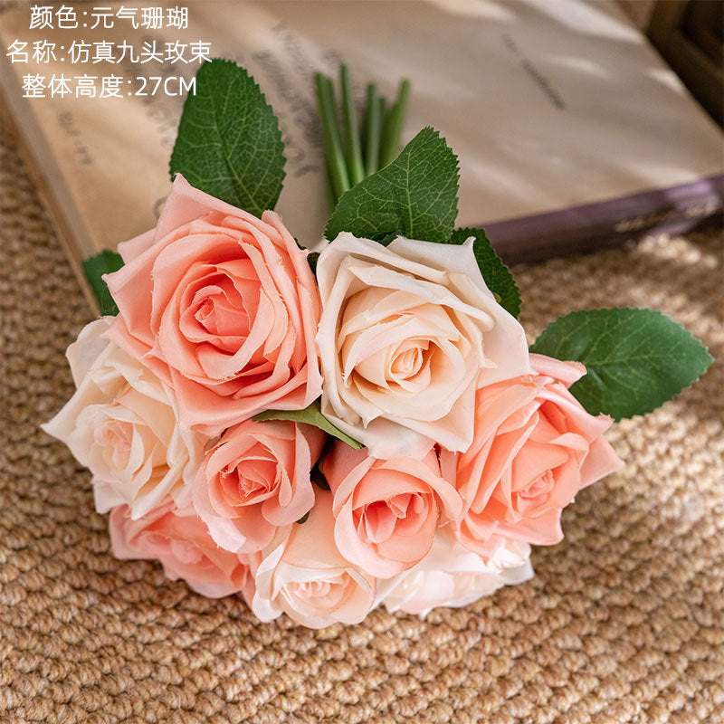 Realistic Artificial Rose Bouquet for Weddings - Stunning Faux Flower Handheld Arrangements Perfect for Home Décor and Event Decoration