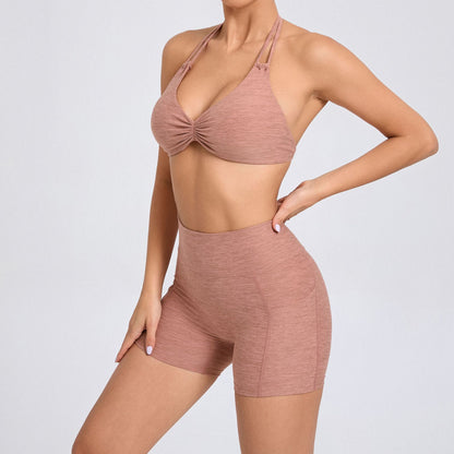 Fall Yoga Outfit Set with Quick Dry Fabric and Convenient Side Pockets Women s Comfortable Fitness and Leisure Activewear