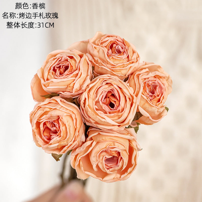 Elegant Faux Rose Bouquet for Weddings and Home Decor - Realistic Ins Style - Perfect for Celebrations and Event Styling - Model MW66786