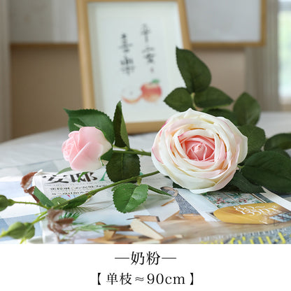 Lifelike Moisturizing Multi-Head Rose Faux Flowers for Home, Dining Table, and Wedding Decorations – Perfect for Living Room Decor and Special Occasions