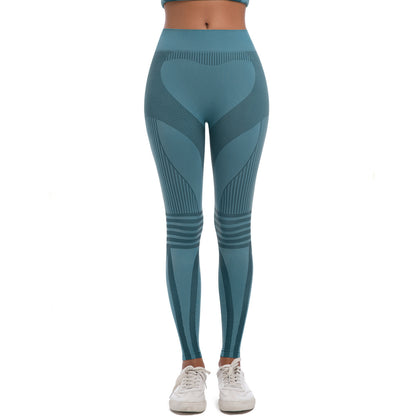 Seamless High Waisted Knit Leggings for Breathable and Stretchy Skiing Running Gym Workouts and Yoga