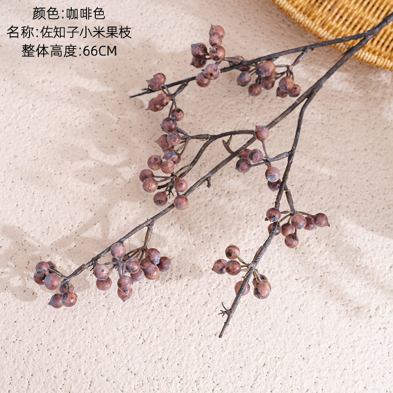 Realistic Zachi Small Millet Fruit Branch Simulation Flowers - Stunning Green Plants for Wedding Decor, Home Accents, and Craft Projects - Model MW25302