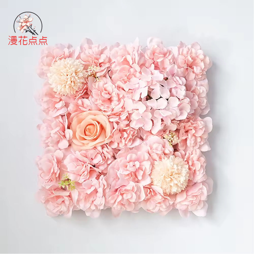 Stunning Artificial Floral Background Wall Decor with Pink Roses and Hydrangeas – Perfect for Wedding Arches and Celebrations