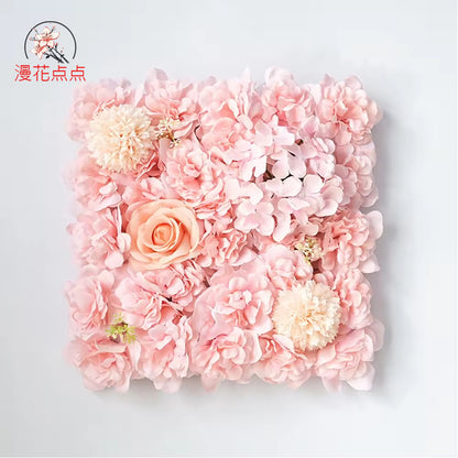 Stunning Artificial Floral Background Wall Decor with Pink Roses and Hydrangeas – Perfect for Wedding Arches and Celebrations