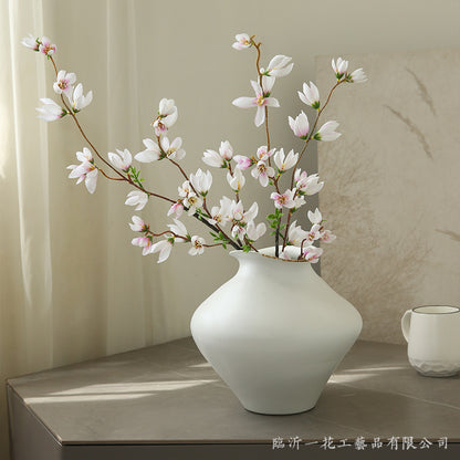 Realistic Miniature Magnolia Artificial Flowers for Living Room Decor - Perfect Floral Arrangements for Hotels and Vacation Rentals