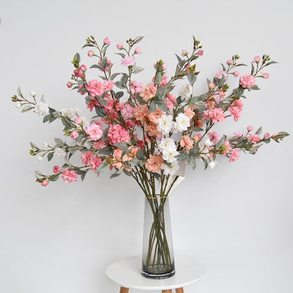 Lifelike Wild Mountain Camellia Faux Flower Branch - Stunning Decorative Floral Arrangement for Living Room, TV Cabinet, Entryway, and Dining Table