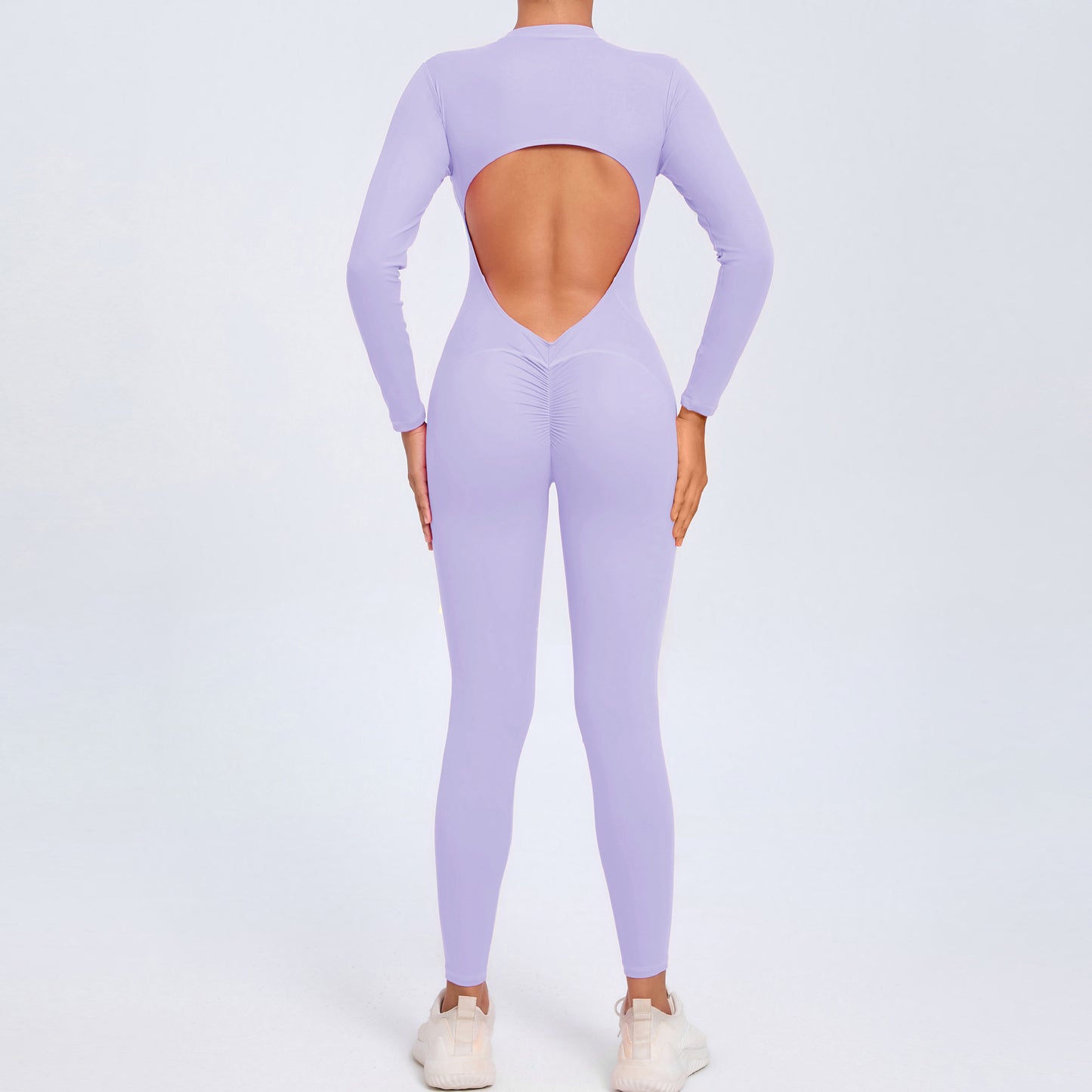 Zip Up Long Sleeve Yoga Jumpsuit for Women and Functional Fitness Bodysuit with Leggings for Gym Workouts