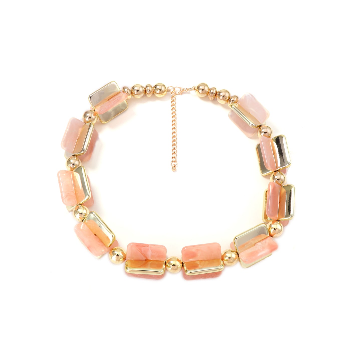 Creative Versatile Geometric Multi-Color Beaded Necklace – Unique, Minimalist Jewelry for Women