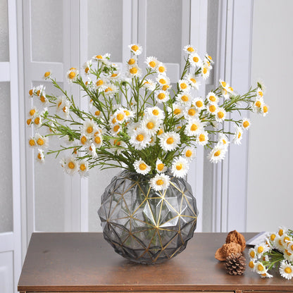 Realistic 13-Head Wild Daisy Faux Flowers - Charming Country-Style Home Décor for Living Rooms, Hotels & Inns | Perfect for Rustic Decorations